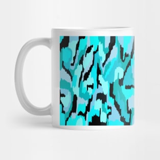 Teal and Black Abstract Art Mug